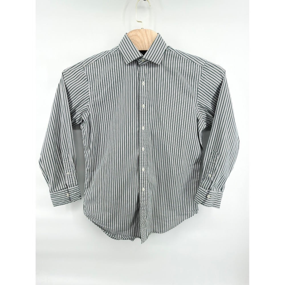 Polo Ralph Lauren Shirt Mens 15.5 32/33 Regent Classic Fit Green White Striped